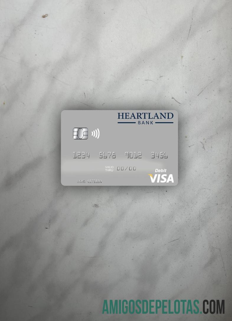 Selandia Baru Heartland bank visa Debit kartu tampilan foto depan templat