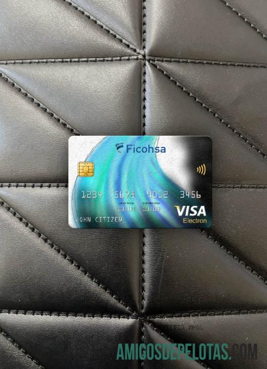 Nikaragua Banco Ficohsa bank visa electron kartu tampilan foto depan templat