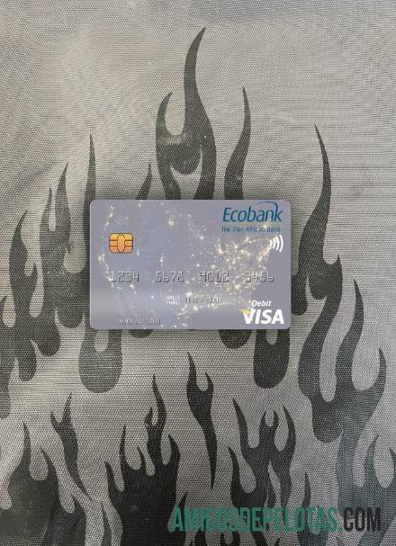 Niger Ecobank visa Debit kartu tampilan foto depan makering