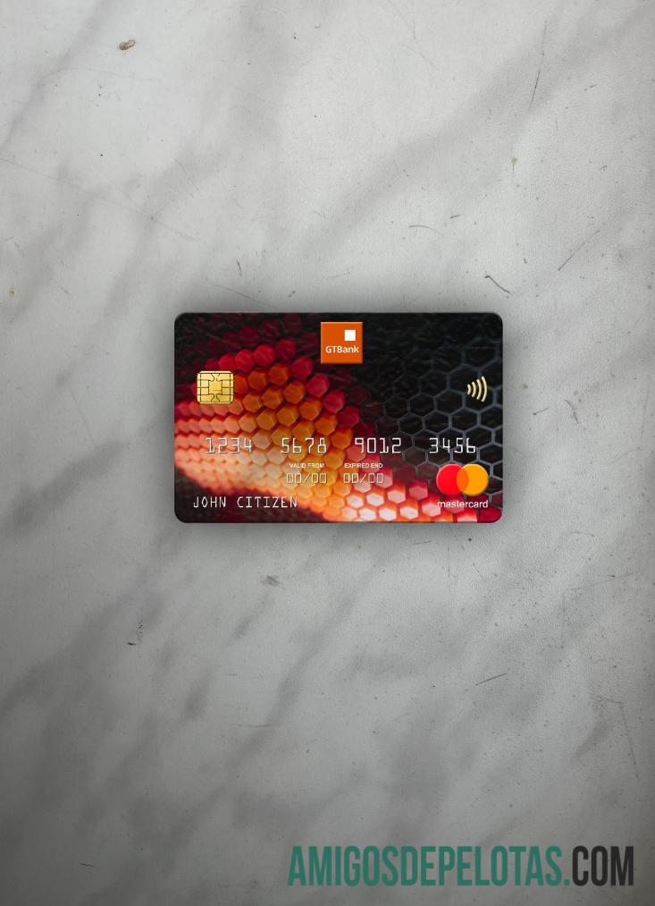 Nigeria GTBank mastercard tampilan foto depan pratinjau