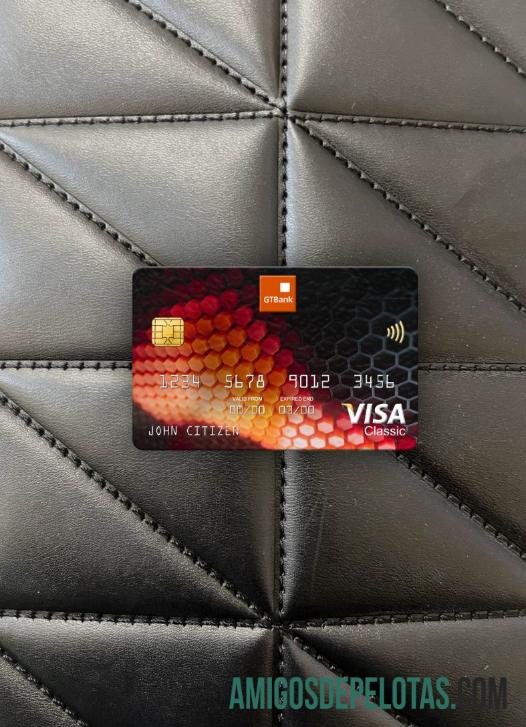 Nigeria GTBank visa classic kartu tampilan foto depan templat