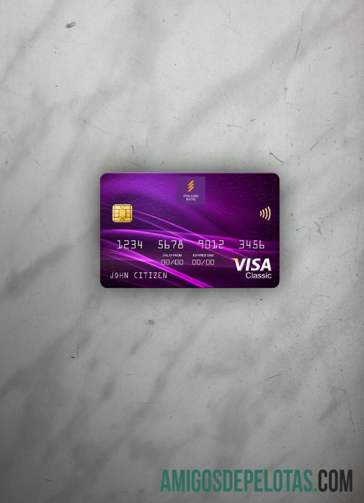 Nigeria Polaris bank visa classic kartu tampilan foto depan pratinjau