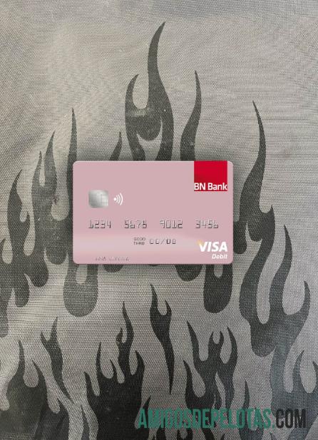 Norwegia BN bank ASA visa Debit kartu tampilan foto depan makering