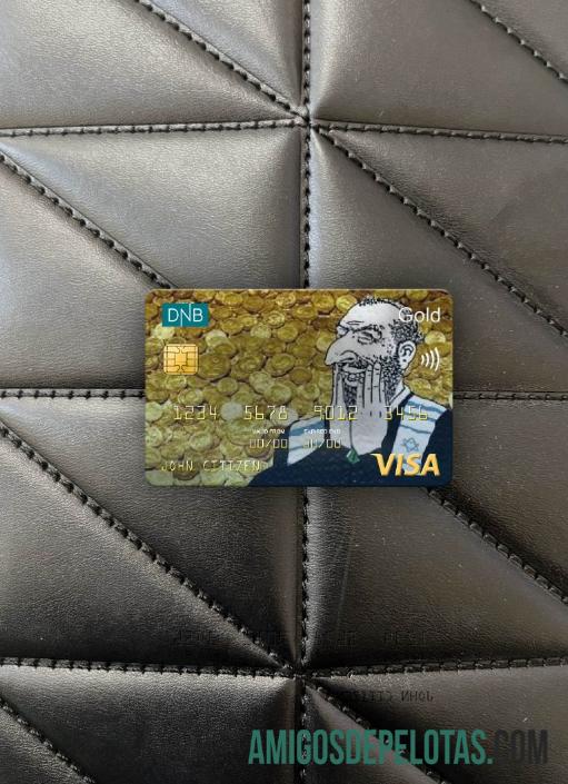 Norwegia DNB bank visa gold kartu tampilan foto depan pratinjau