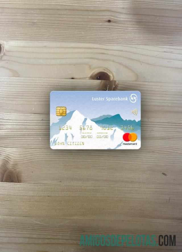 Norwegia Luster Sparebank mastercard tampilan foto depan makering