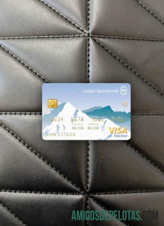 Norwegia Luster Sparebank visa electron kartu tampilan foto depan makering