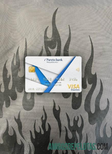 Norwegia Pareto bank visa electron kartu tampilan foto depan desain
