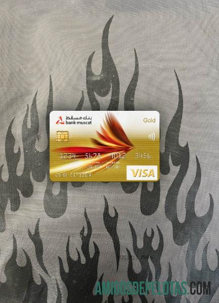 Oman bank Muscat bank visa gold kartu tampilan foto depan desain