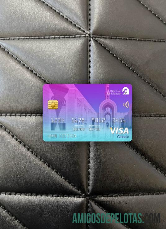 Oman bank Nizwa visa classic kartu tampilan foto depan templat
