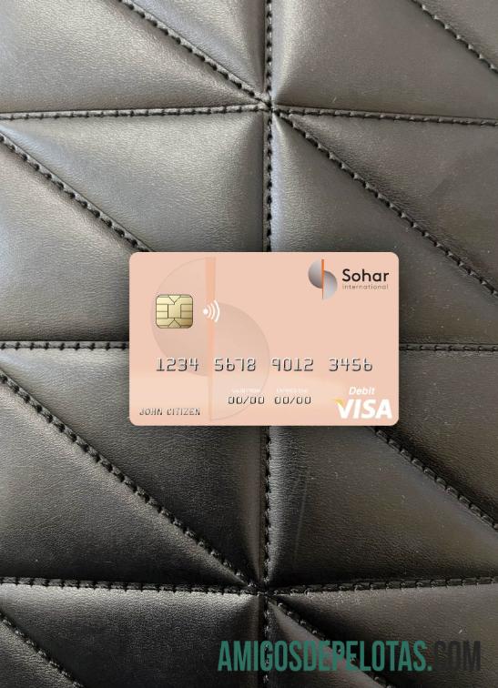 Oman Sohar International bank visa Debit kartu tampilan foto depan templat