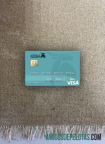 Palau bank of Guam visa Debit kartu tampilan foto depan templat