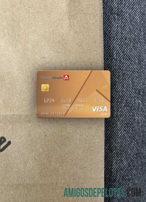 Panama Banco Aliado bank visa gold kartu tampilan foto depan pratinjau