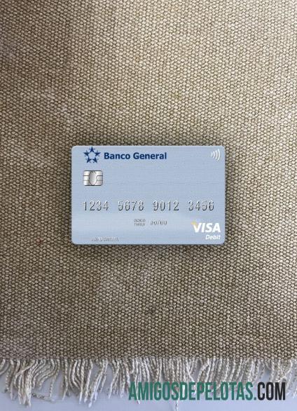 Panama Banco General visa Debit kartu tampilan foto depan desain