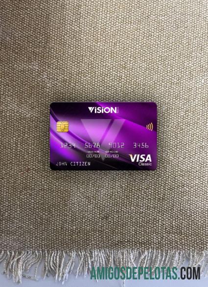 Paraguay Vision Banco bank visa classic kartu tampilan foto depan pratinjau