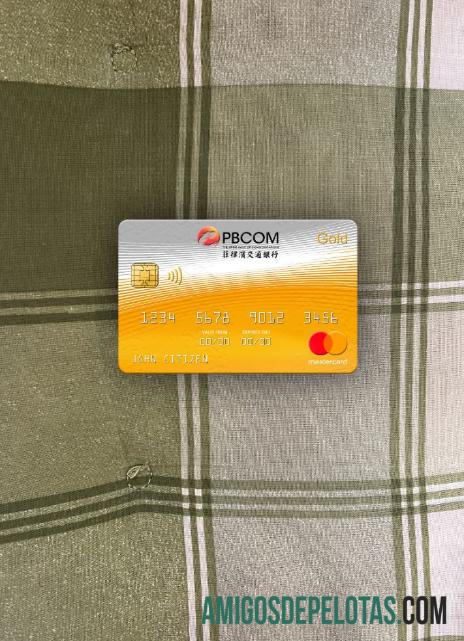 Filipina bank of Communications mastercard gold tampilan foto depan desain