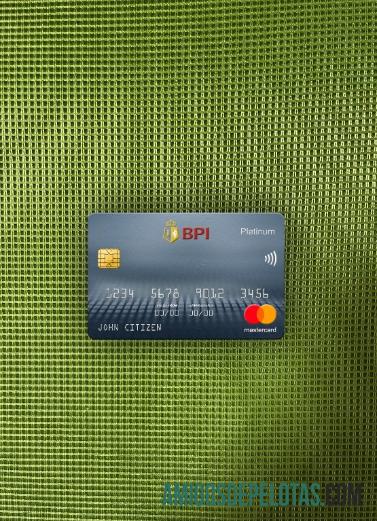 Filipina bank of the Philippine Islands mastercard platinum tampilan foto depan templat