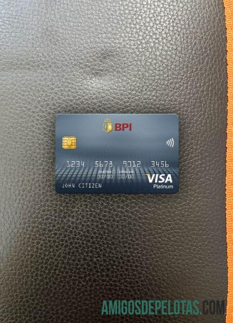Filipina bank of the Philippine Islands visa platinum kartu tampilan foto depan makering