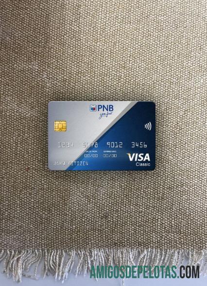 Filipina nasional bank (PNB) visa classic kartu tampilan foto depan templat