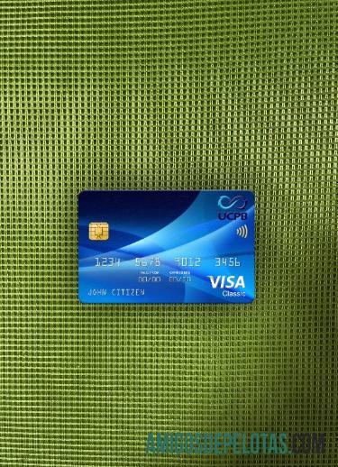 Filipina The United Coconut Planters bank (UCPB) visa classic kartu tampilan foto depan templat