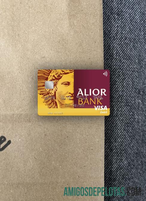 Polandia Alior bank visa Debit kartu tampilan foto depan templat