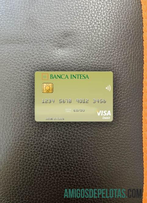Polandia Banca Intesa visa Debit kartu tampilan foto depan templat
