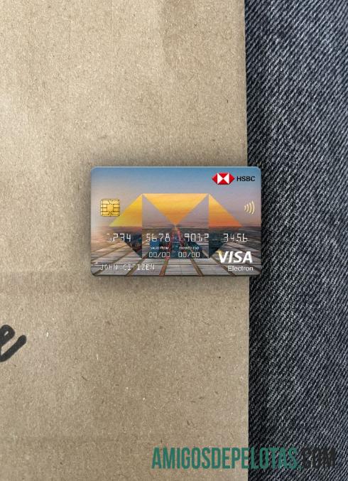 Polandia HSBC bank visa electron kartu tampilan foto depan templat