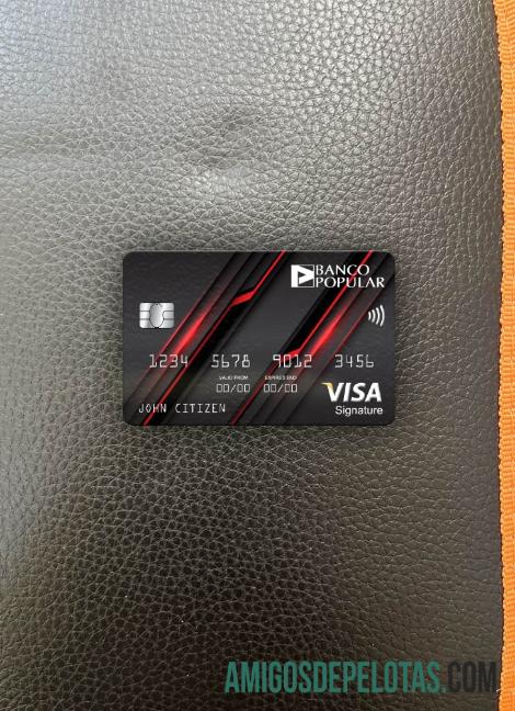 Portugal Banco Popular bank visa Tanda Tangan kartu tampilan foto depan templat