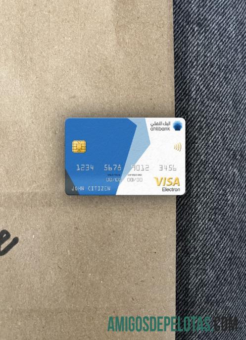 Qatar Ahilbank visa electron kartu tampilan foto depan sampel