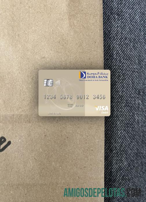 Qatar Doha bank visa Debit kartu tampilan foto depan templat