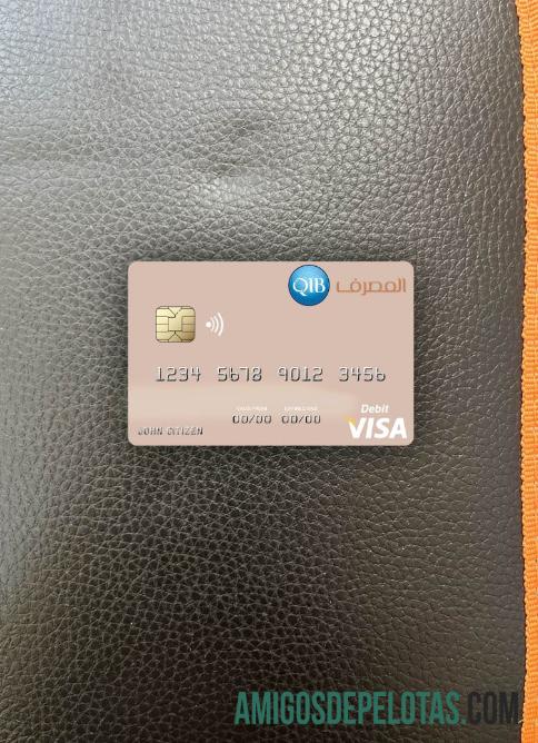 Qatar Islamic bank visa Debit kartu tampilan foto depan desain