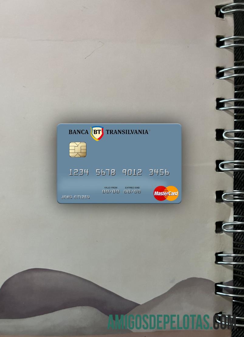 Rumania Banca Transilvania mastercard tampilan foto depan templat
