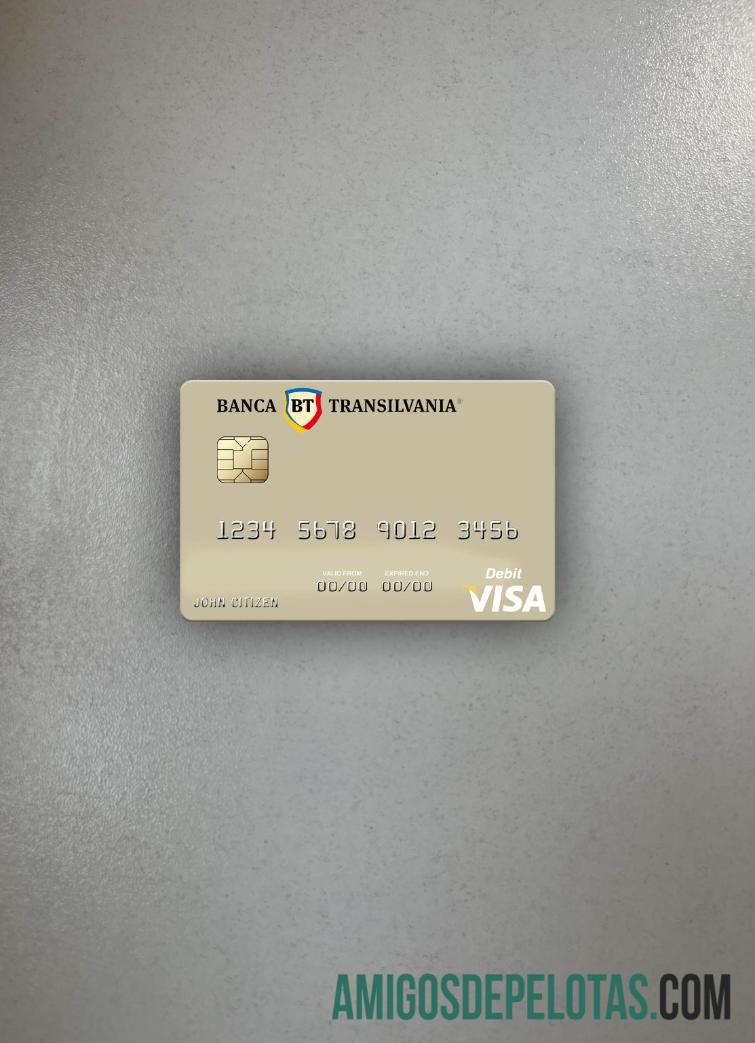 Rumania Banca Transilvania visa Debit kartu tampilan foto depan desain