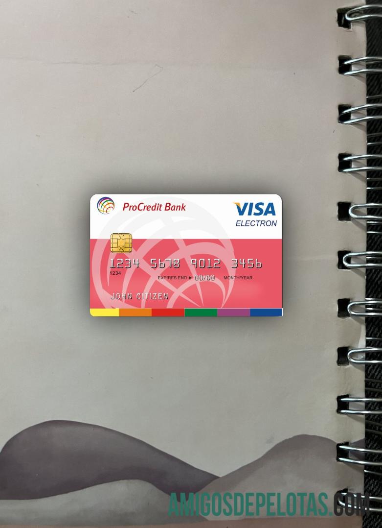 Rumania ProCredit bank visa Electron tampilan foto depan pratinjau