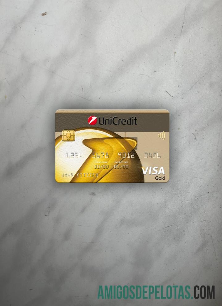 Rumania UniCredit bank visa gold kartu tampilan foto depan templat