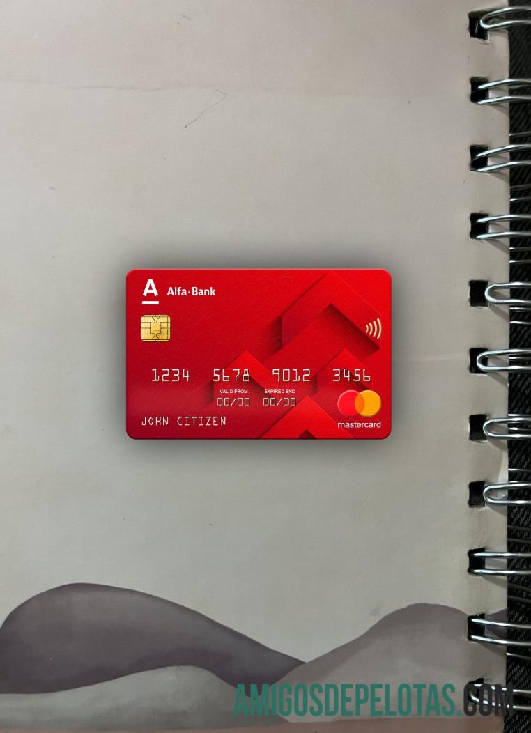 Rusia Alfa bank mastercard tampilan foto depan templat