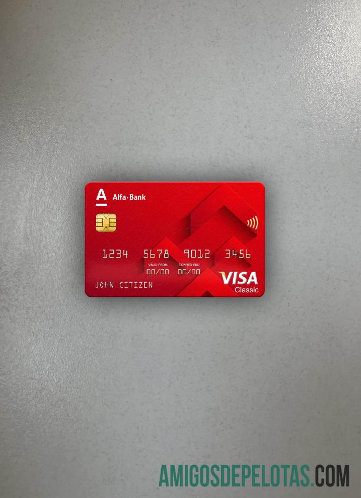 Rusia Alfa bank visa classic kartu tampilan foto depan pratinjau