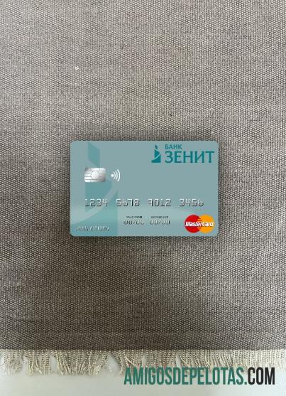 Rusia bank ZENIT mastercard tampilan foto depan templat