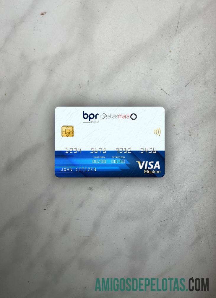 Rwanda BPR bank visa electron kartu tampilan foto depan templat