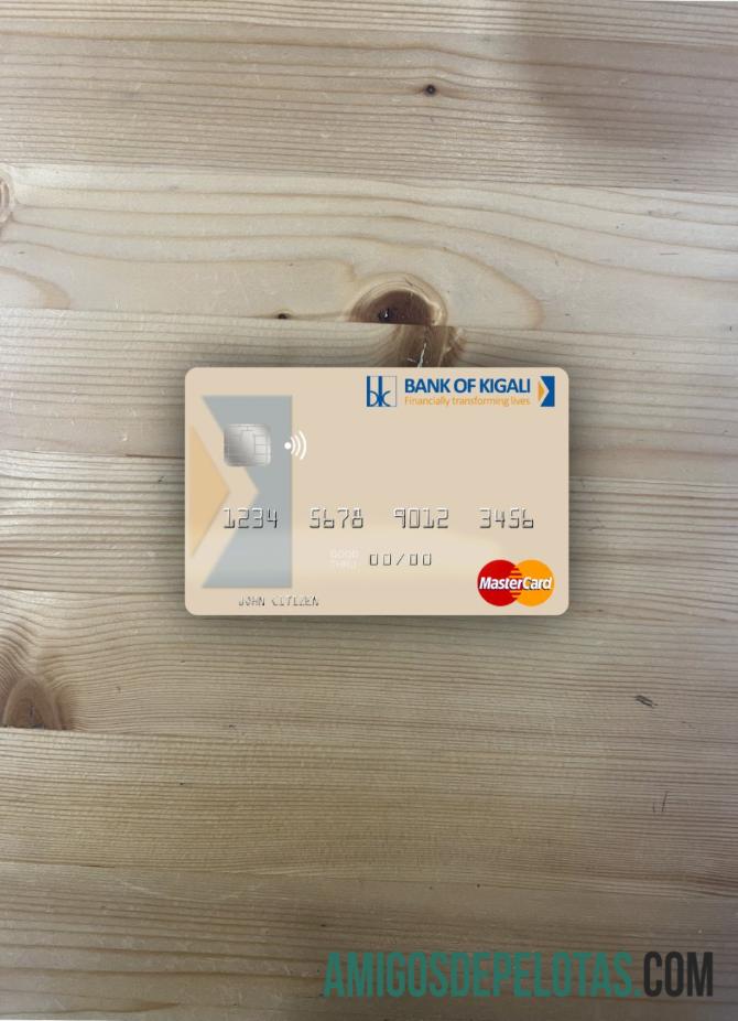 Rwanda bank of Kigali mastercard tampilan foto depan templat