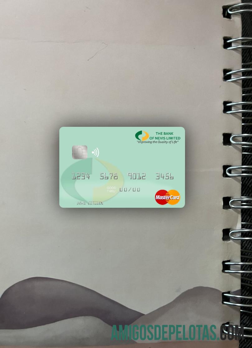 Saint Kitts and Nevis bank of Nevis mastercard tampilan foto depan makering