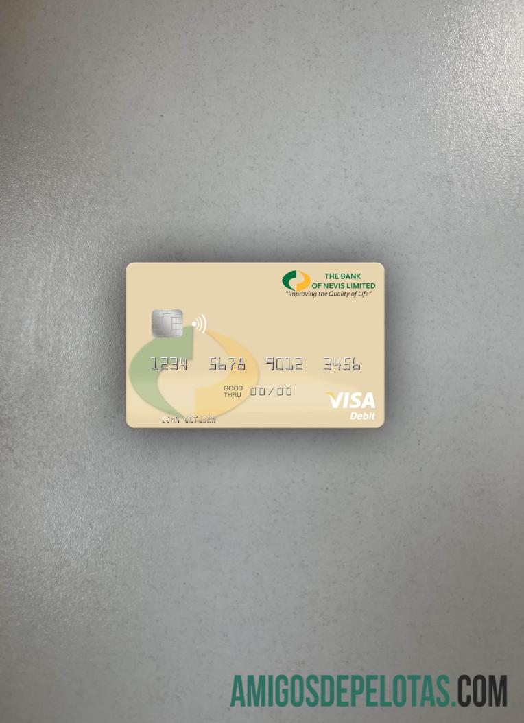 Saint Kitts and Nevis bank of Nevis visa Debit kartu tampilan foto depan pratinjau