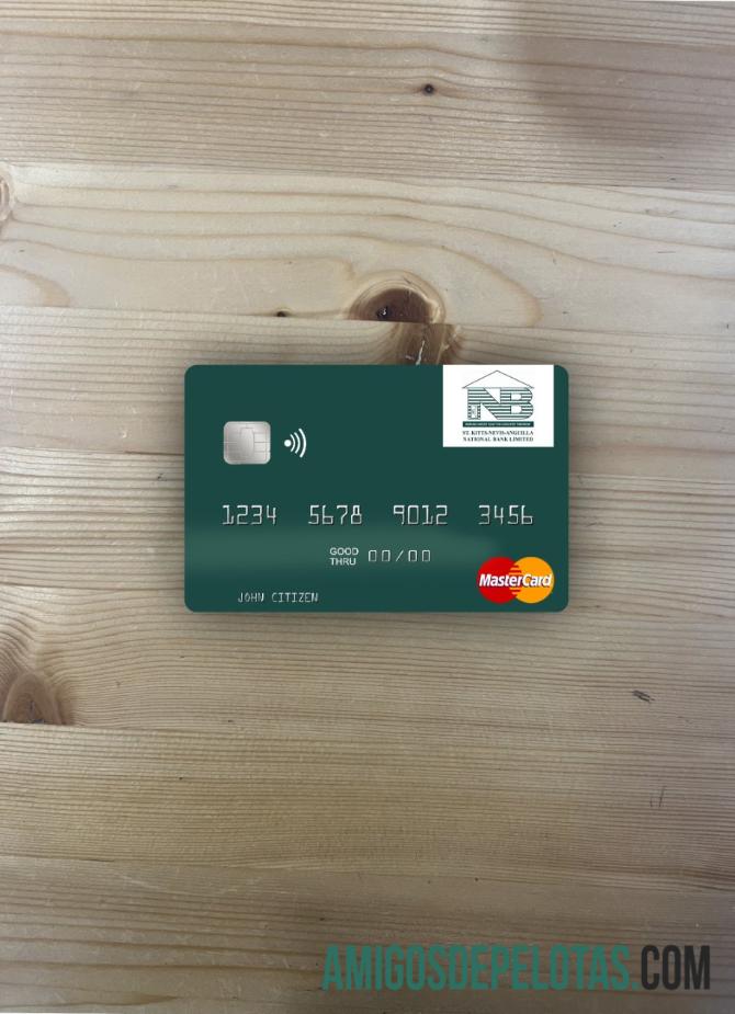 Saint Kitts and Nevis SKNA bank mastercard tampilan foto depan sampel