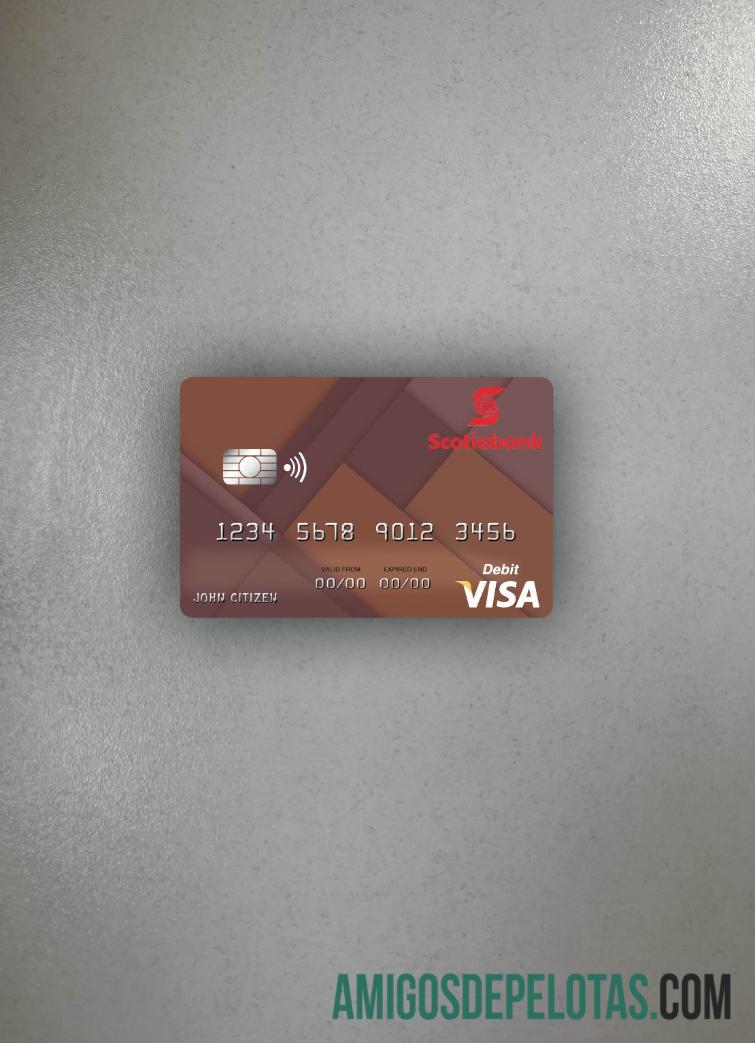 Saint Lucia Scotiabank visa Debit kartu tampilan foto depan sampel