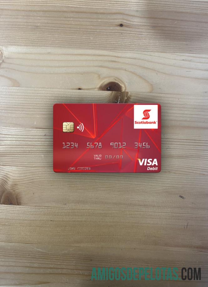 Saint Vincent and the Grenadines bank of Nova Scotia visa Debit kartu tampilan foto depan desain