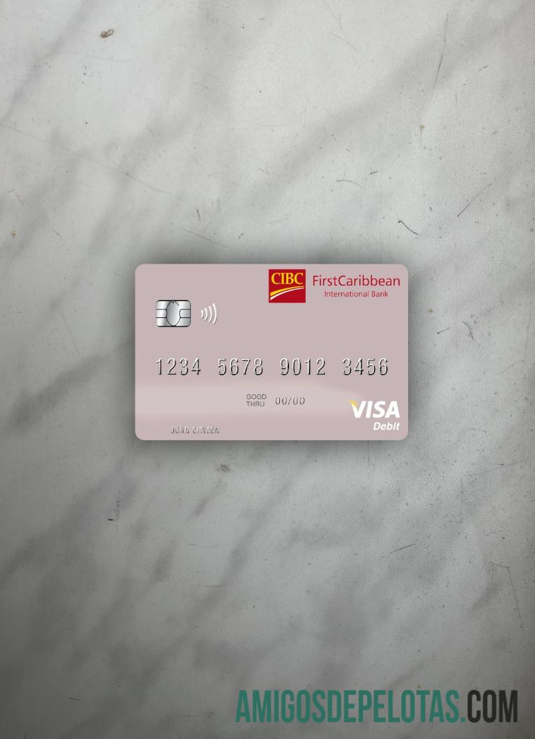 Saint Vincent and the Grenadines FirstCaribbean International bank visa Debit kartu tampilan foto depan sampel