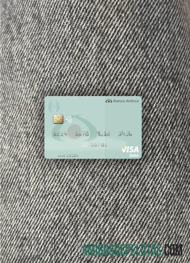 Salvador Banco Azteca visa Debit kartu tampilan foto depan sampel