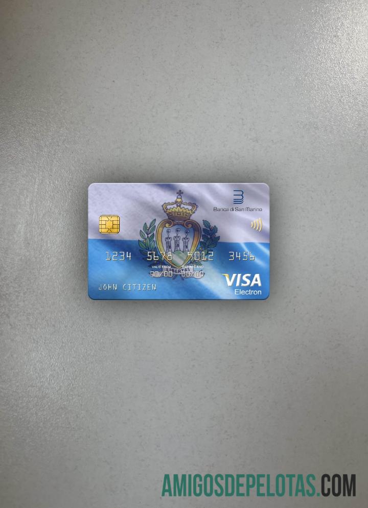 San Marino Banca di San Marino bank visa electron kartu tampilan foto depan sampel