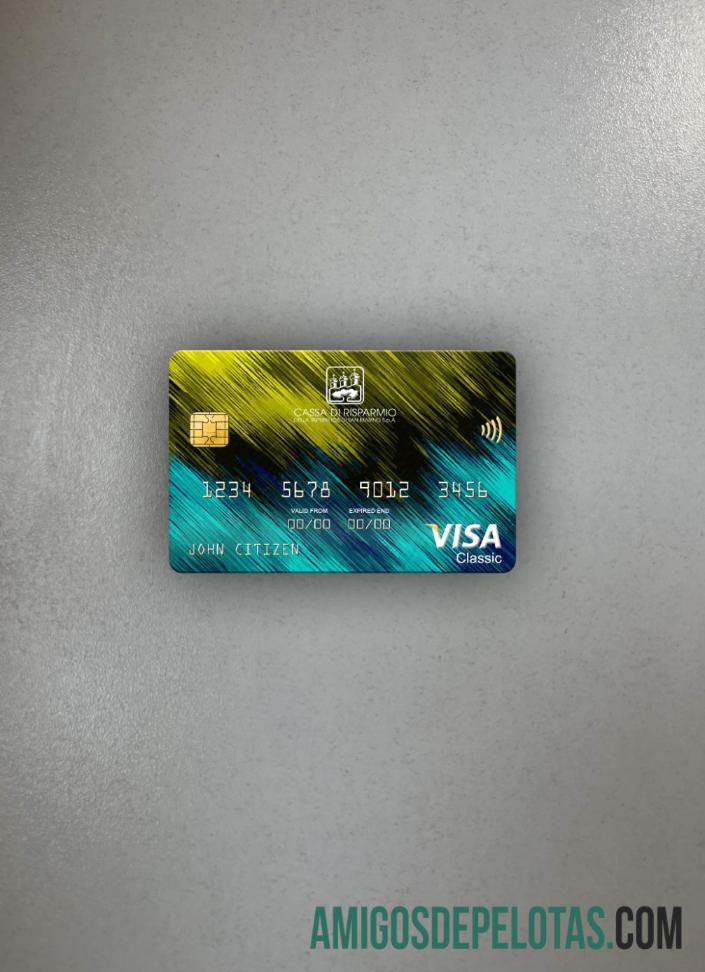 San Marino Cassa di Risparmio bank visa classic kartu tampilan foto depan templat
