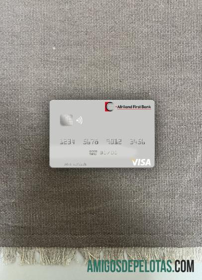 Sao Tome dan Principe Afriland First bank visa Debit kartu tampilan foto depan makering