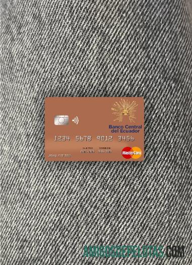 Sao Tome dan Principe Banco Ekuador mastercard tampilan foto depan makering